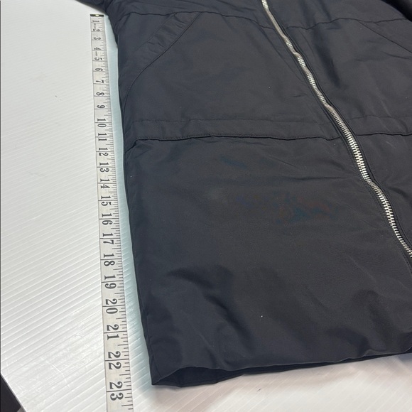 Zara Black Hooded Puffer Coat with Fur Trim - Sz S - Picture 11 of 11